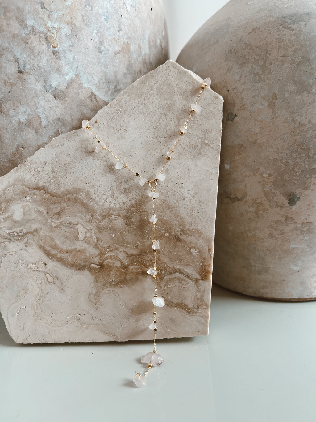 SELF LOVE ROSE QUARTZ LARIAT