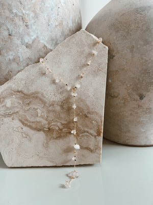 SELF LOVE ROSE QUARTZ LARIAT