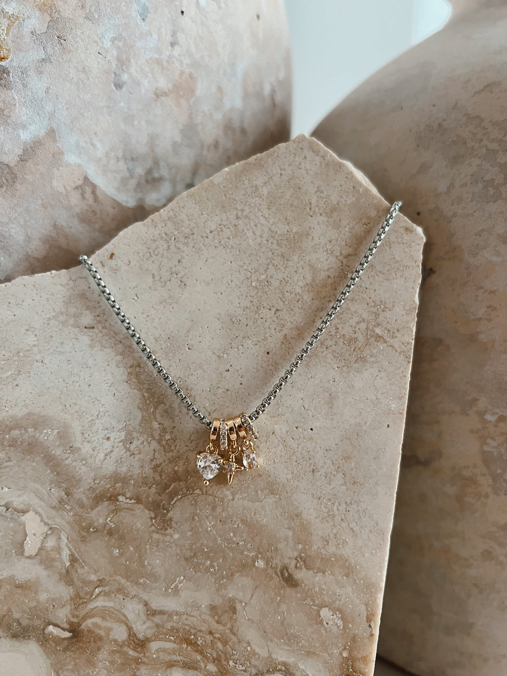 MULTI CHARM DAVID NECKLACE