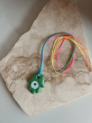 HAMSA PROTECTION BRACELET- GREEN- RAINBOW