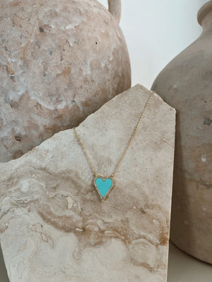 AQUA HEART NECKLACE