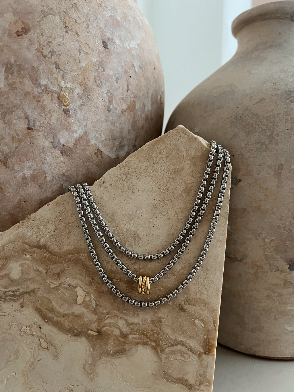 DAVID LAYER NECKLACE- SILVER
